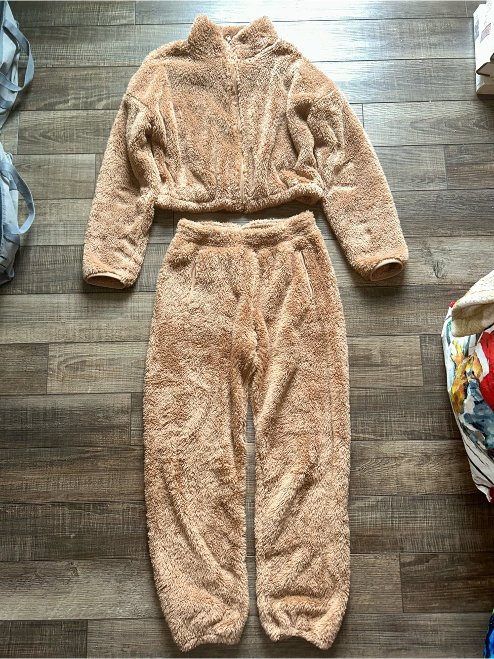 Cozy Plush Two-Piece Loungewear Set Brown